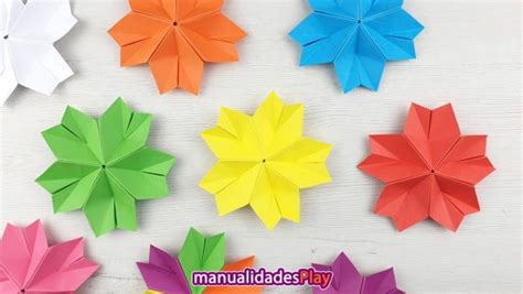 Flor Sakura de origami fácil paso a paso Tutorial Manualidades Play