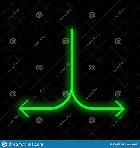 Shiny Bright Green Color Neon Arrow 3d Illustration Alphabet Stock