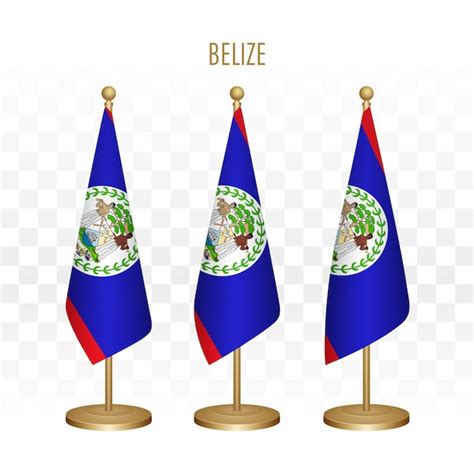 Bandera permanente de belice 3d ilustración vectorial aislado en blanco