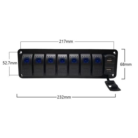 Panneau De Commutation À Bascule Pour Bateau Marin 8 Boutons Led