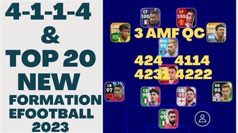 4114 Top 20 New Formation After Update EFootball 2023 Efootball