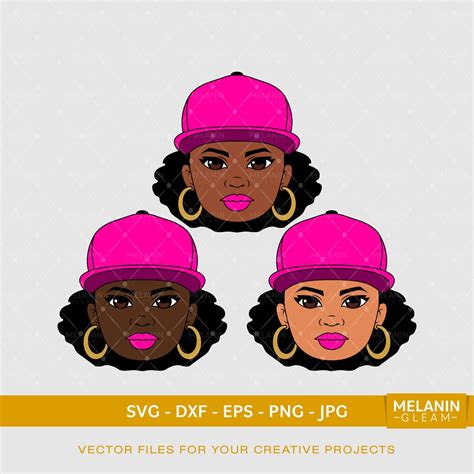 Afro Black Woman Cap Melanin Black Woman Svg Afro Woman Black Girl Magic Cap Woman Etsy