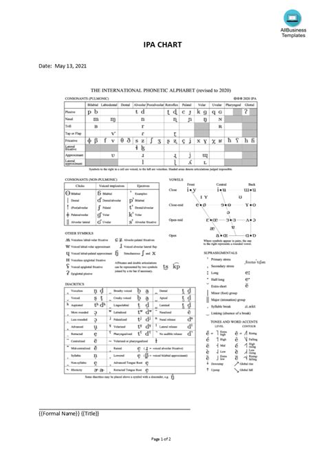 Printable Ipa Chart