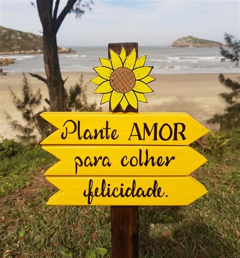 Plaquinha Externa De Jardim Plante Amor Para Colher Elo7