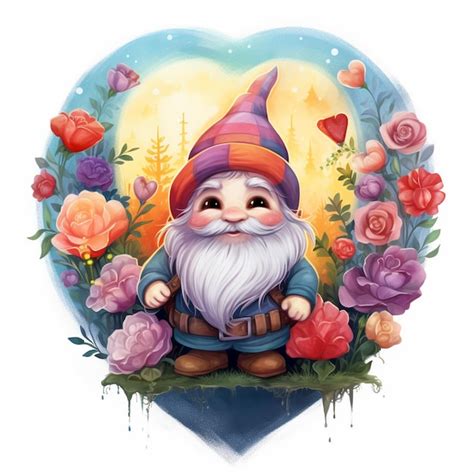 Premium Photo Gnome Valentines Day Rainbow Clipart