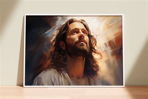 Jesus Looks to Heaven Jesus Painting the Living Christ Jesus Watercolor ...