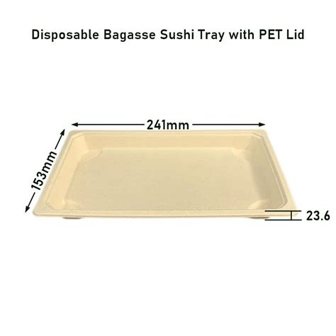 Bagasse Compostable Disposable Sushi Trays With Lid Xfplastic