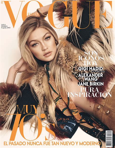 Gigi Hadid Wears 70s Style Fur On Vogue Spain Cover