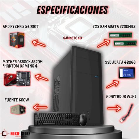 Pc Gamer Amd Ryzen Gt Gb Gb Ssd Wifi Noxie Store