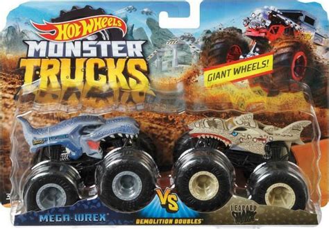 Mattel Αυτοκινητάκια Hot Wheels Monster Trucks Mega Wrex VS Leopard