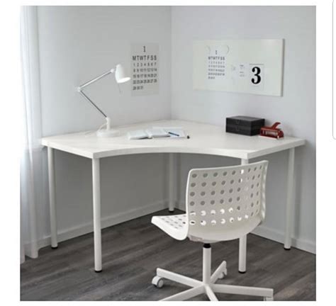 Office Desk Table IKEA curve WHITE (assembled), Furniture & Home Living, Furniture, Tables ...