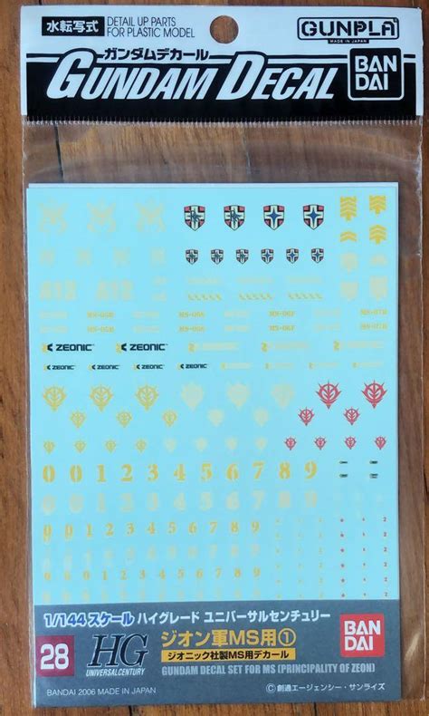 Gundam Decal Set For Ms Principality Of Zeon 1144 Hobbies And Toys