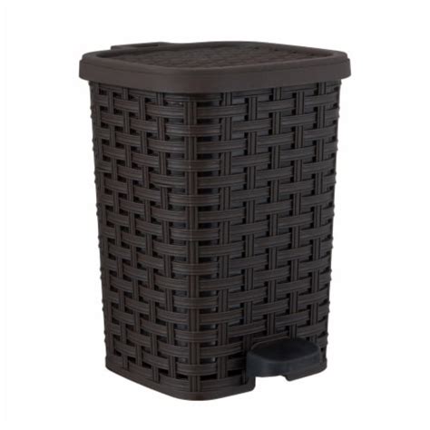 Superio Brand L Wicker Step Trash Can Root Beer Brown Liter Kroger