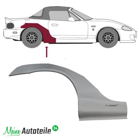 2x Kotflügel Radlauf Reparaturblech für Mazda MX 5 NB 1998 2005 Hinten