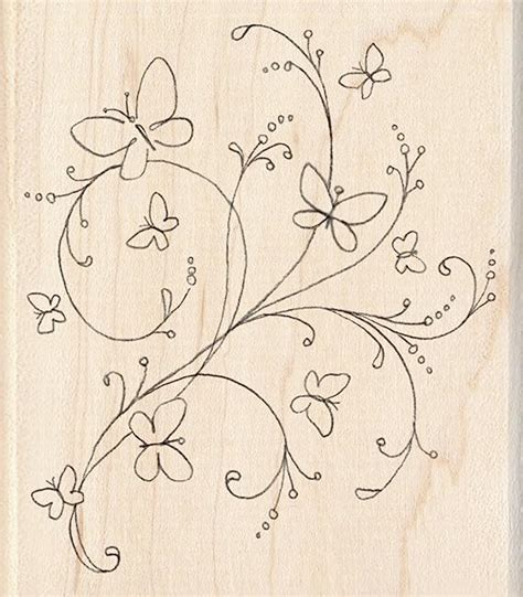 Amazon Inkadinkado Butterfly Flourish Wood Stamp For Arts And