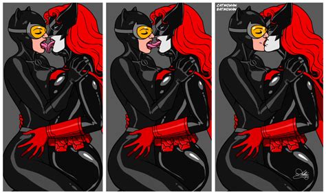 Rule 34 2girls Batman Series Batwoman Bodysuit Breast Press