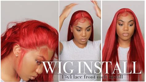 Start To Finish Fire Red Lace Frontal Wig Install Straight Hair