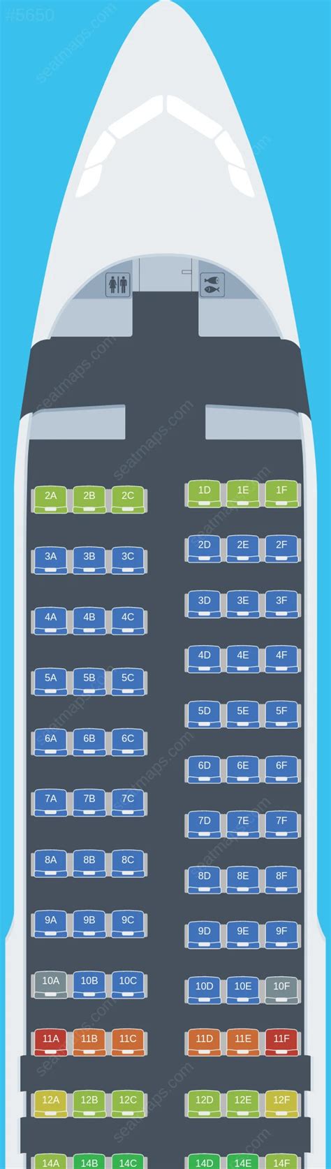 Seat Map Of Allegiant Air Airbus A320 Aircraft