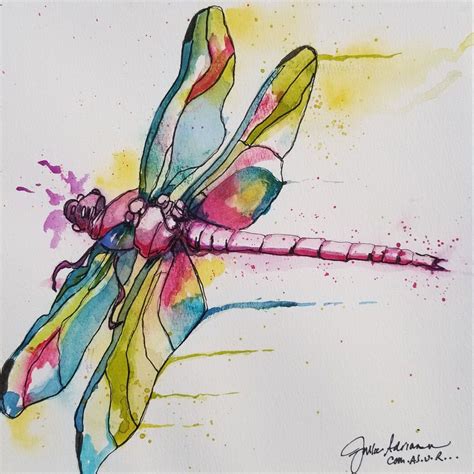 Dragonfly Watercolor Watercolor Tattoo, Watercolor Paintings, Acrylic ...