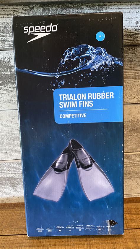 Speedo Trialon Rubber Swim Fins Med Size 7 8 Blue Fins New Speed Swim Fins Ebay