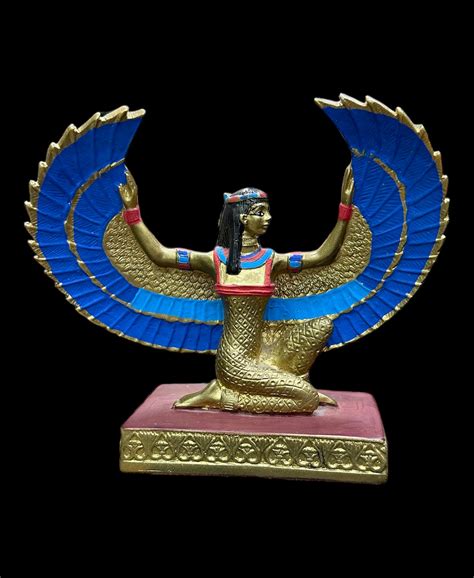 Egyptian Goddess Isis Statue Ancient Egyptian Goddess Aset With Wings Statue - Etsy