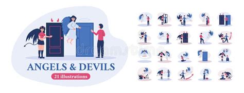 Angels And Devils Set Stock Vector Illustration Of Creative 248289541
