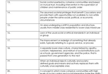 Let S Talk Vocab Criminology Social Structure Theory Worksheet