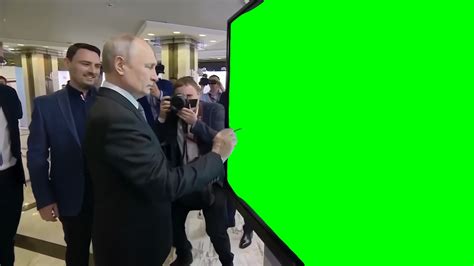 Putin Drawing On A Tv Screen Green Screen Creatorset
