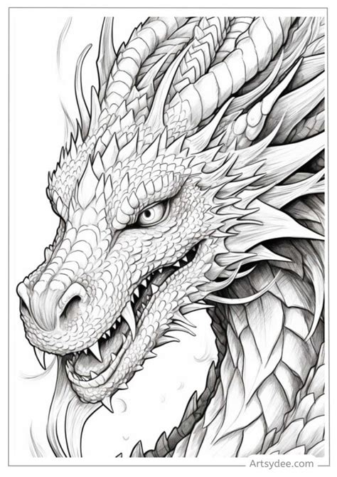 A Drawing Of A Dragon Head