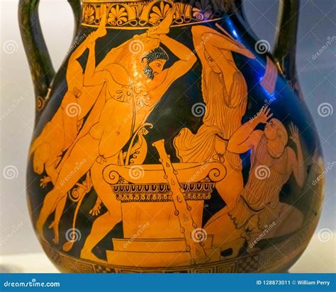 Ancient Greek Hercules Pottery National Archaeological Museum At