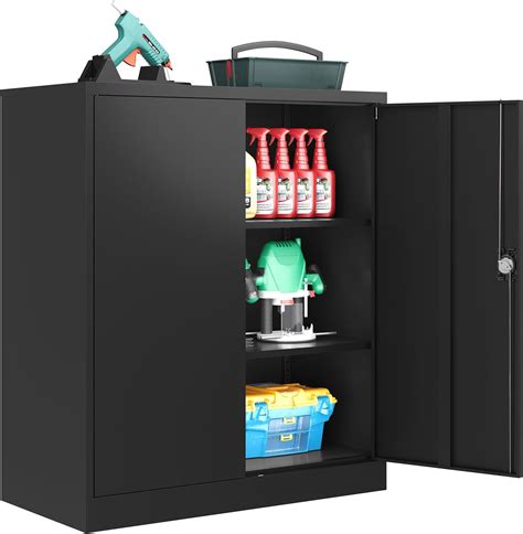 Lissimo Metal Garage Storage Cabinetblack Cabinet With