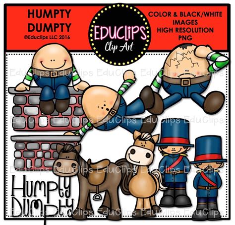 Humpty Dumpty Nursery Rhyme Digital Clipart Set Of Instant