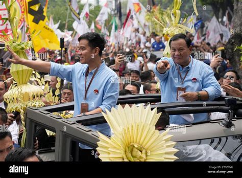 Presidential Candidate Prabowo Subianto Right And His Running Mate