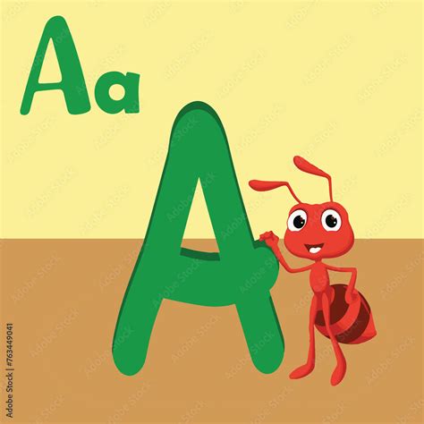 Print, A for Ant for kids ,ABC TO Z , Colorful animal alphabet letter a ...