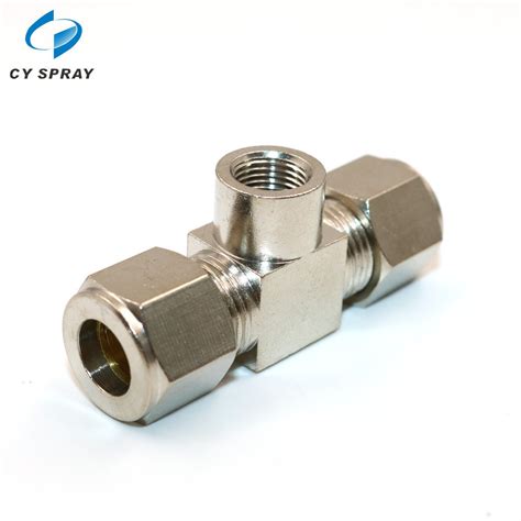 Pneumatic Tee Connector With Nickel Plated Brass Material Fog Nozzle