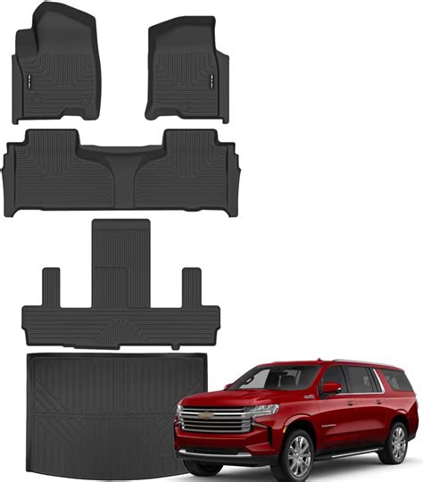 Naibeve Floor Mats For 2021 2023 2024 Chevrolet Suburbangmc Yukon Xl 8 Seats All