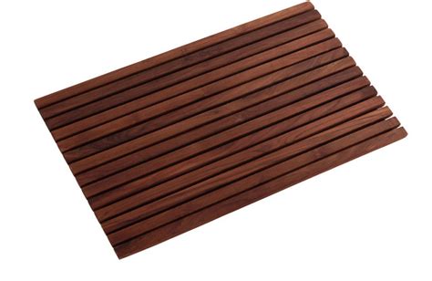 Teak Shower Mat 31 4x19 6 Wide End Slat Traditional Bath Mats