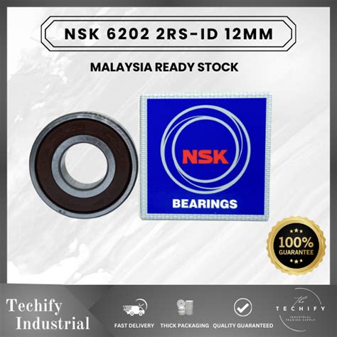 NSK 6202 2RS 12MM DEEP GROOVE BALL BEARING 2RS 100 ORIGINAL MADE IN