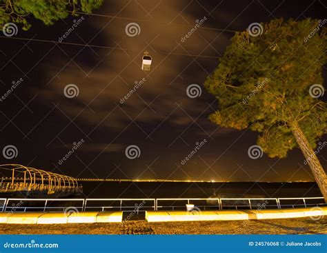 Cable car at night stock photo. Image of portuguese, architecture ...