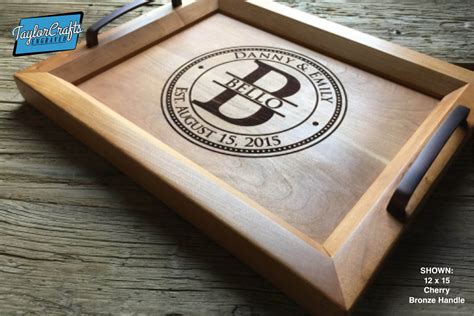 Personalized Wood Tray Engraved Serving Tray Wedding Gift