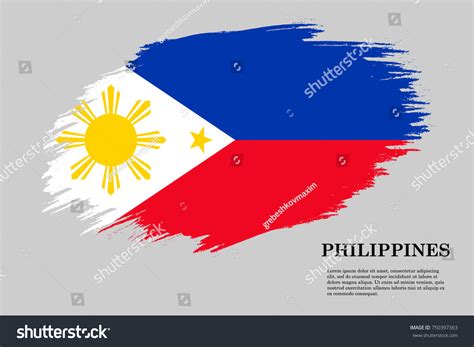 Grunge Styled Flag Philippines Brush Stroke Stock Vector Royalty Free