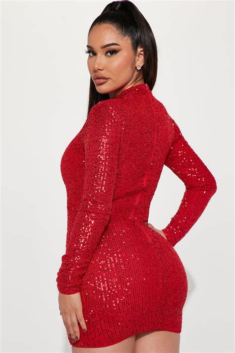 Ana Sequin Mini Dress Red Fashion Nova Dresses Fashion Nova