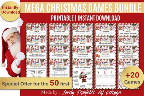 20 Christmas Games Bundle Christmas Party Games School Christmas