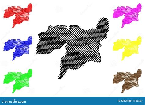 Vellore District Tamil Nadu State, Republic Of India Map Vector ...