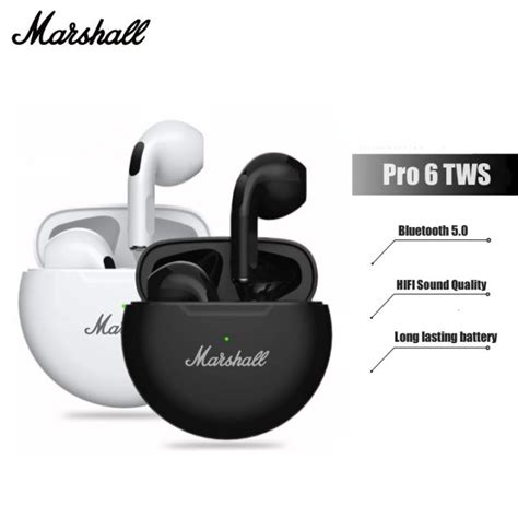 【100 Original】marshall Pro6 Tws Bluetooth Earbuds Wireless Bluetooth