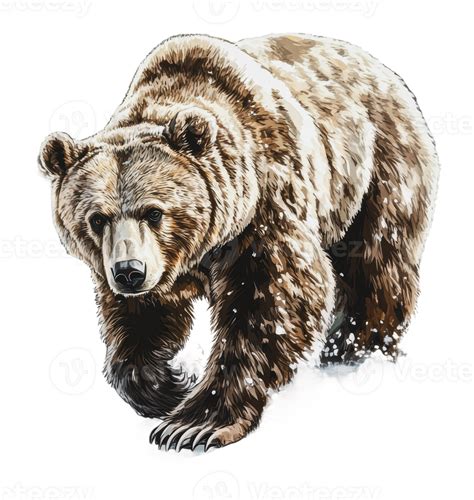 A bear walking in the snow during winter months 52654531 PNG