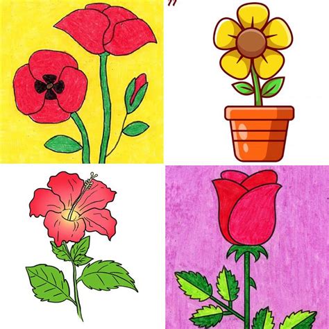 Diffe Types Of Cartoon Flowers To Draw Easy Infoupdate Org