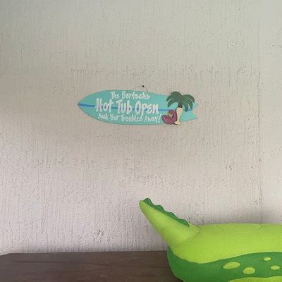 Hot Tub Sign, Hot Tub Decor, Hottub,backyard Decor,surfboard Sign,pool ...