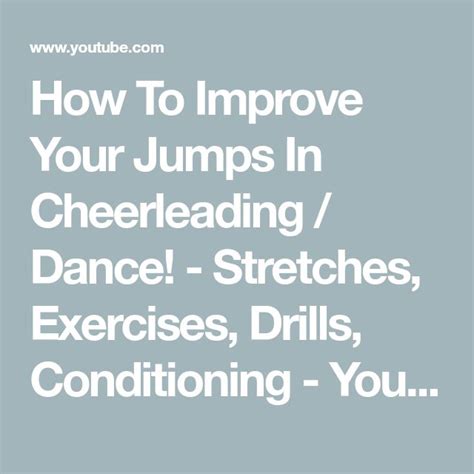 How To Improve Your Jumps In Cheerleading Dance Stretches