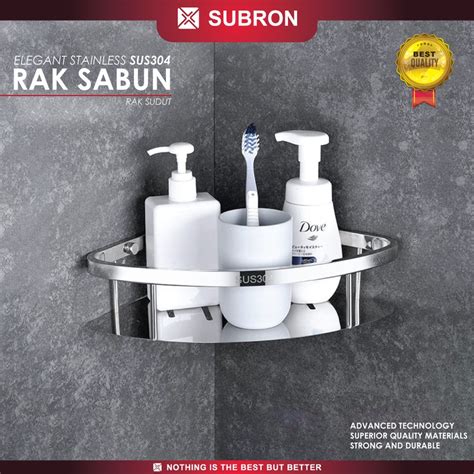 Jual SUBRON 721 SUS304 Rak Sabun Sudut Stainless 1 Susun Tempat Shampoo